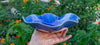Coupe bleue en porcelaine forme fleur